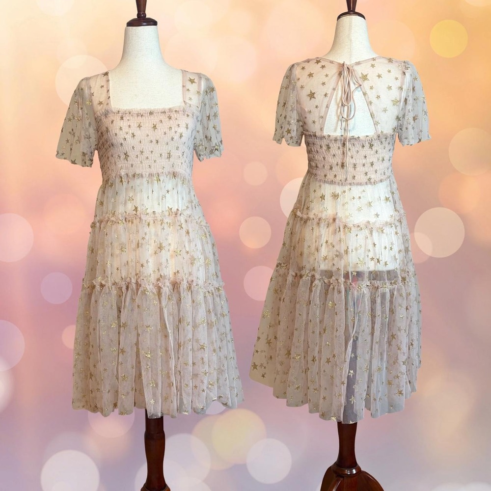 Free People Starbright Sheer Tulle Dress. Size small